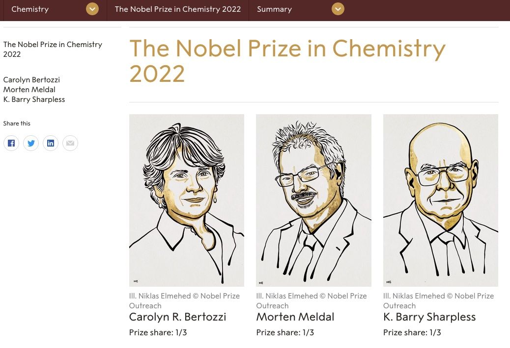 The Nobel Prize in Chemistry 2022 Přírodovědecká fakulta JU